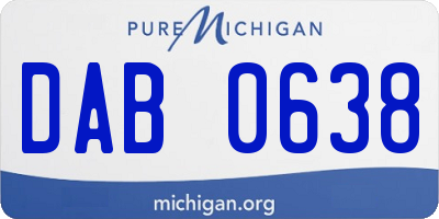 MI license plate DAB0638