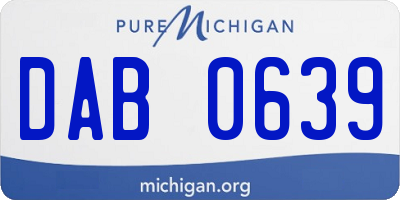 MI license plate DAB0639