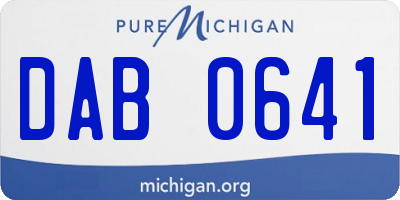 MI license plate DAB0641