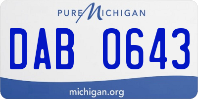 MI license plate DAB0643