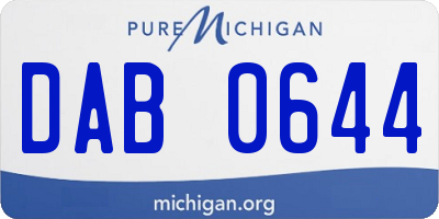 MI license plate DAB0644