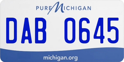 MI license plate DAB0645