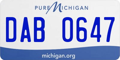 MI license plate DAB0647