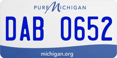 MI license plate DAB0652