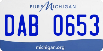 MI license plate DAB0653