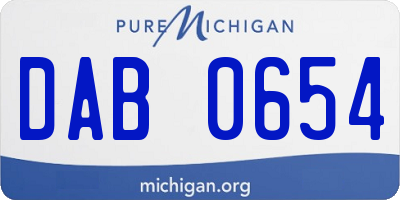 MI license plate DAB0654