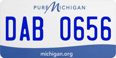 MI license plate DAB0656