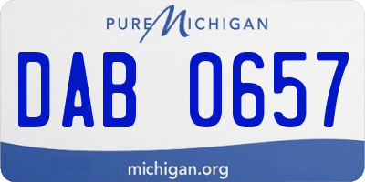 MI license plate DAB0657