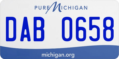 MI license plate DAB0658