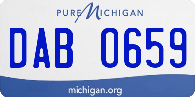 MI license plate DAB0659