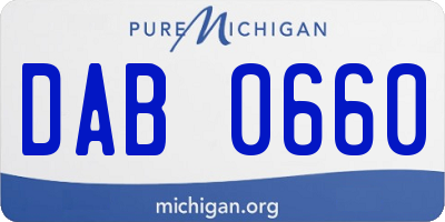 MI license plate DAB0660