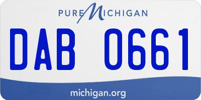 MI license plate DAB0661