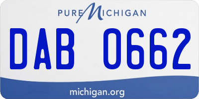 MI license plate DAB0662