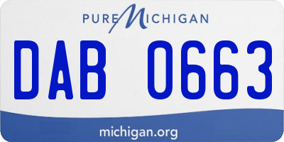 MI license plate DAB0663