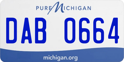 MI license plate DAB0664