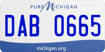 MI license plate DAB0665