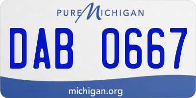 MI license plate DAB0667
