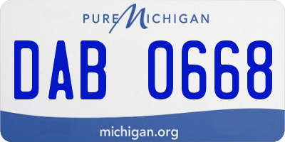 MI license plate DAB0668