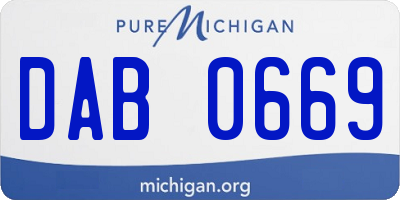 MI license plate DAB0669