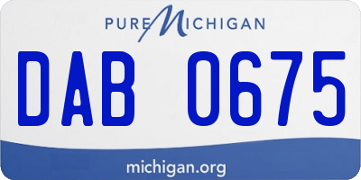 MI license plate DAB0675