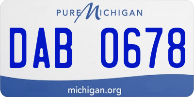 MI license plate DAB0678