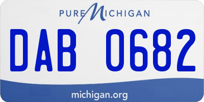 MI license plate DAB0682