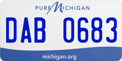 MI license plate DAB0683