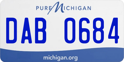 MI license plate DAB0684