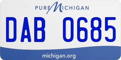 MI license plate DAB0685