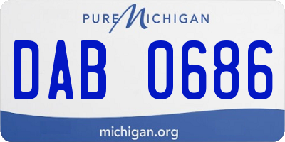 MI license plate DAB0686