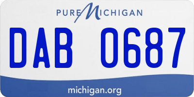 MI license plate DAB0687