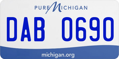 MI license plate DAB0690