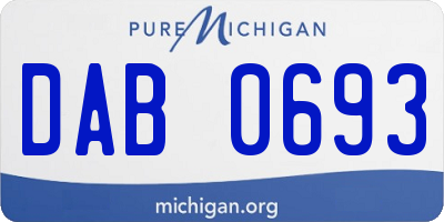 MI license plate DAB0693