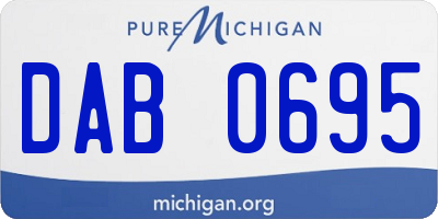 MI license plate DAB0695