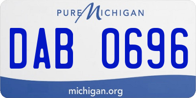 MI license plate DAB0696