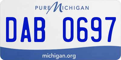 MI license plate DAB0697