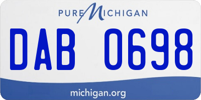 MI license plate DAB0698