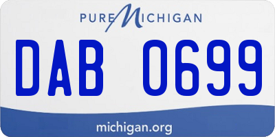 MI license plate DAB0699