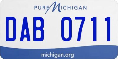 MI license plate DAB0711