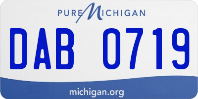 MI license plate DAB0719