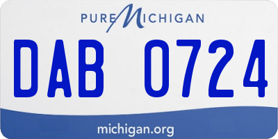 MI license plate DAB0724