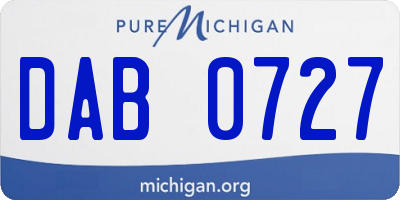 MI license plate DAB0727