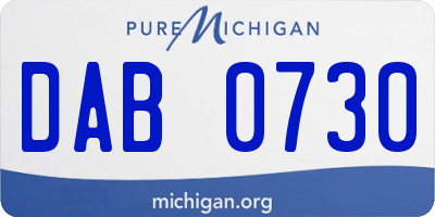 MI license plate DAB0730
