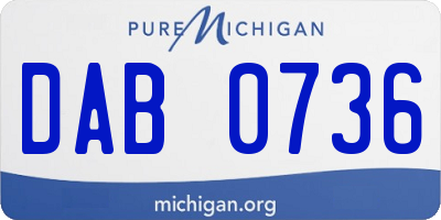 MI license plate DAB0736