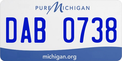 MI license plate DAB0738
