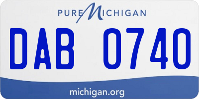 MI license plate DAB0740