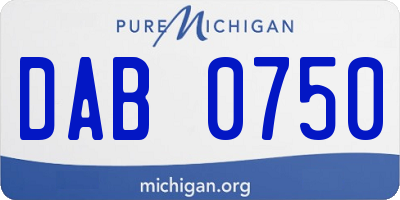 MI license plate DAB0750