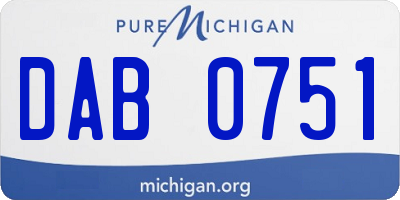 MI license plate DAB0751