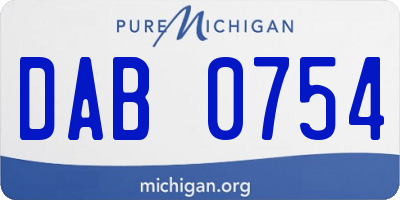 MI license plate DAB0754