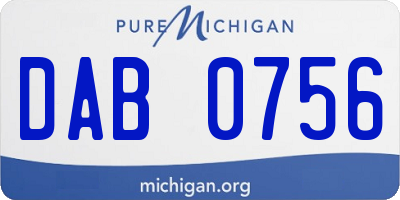 MI license plate DAB0756